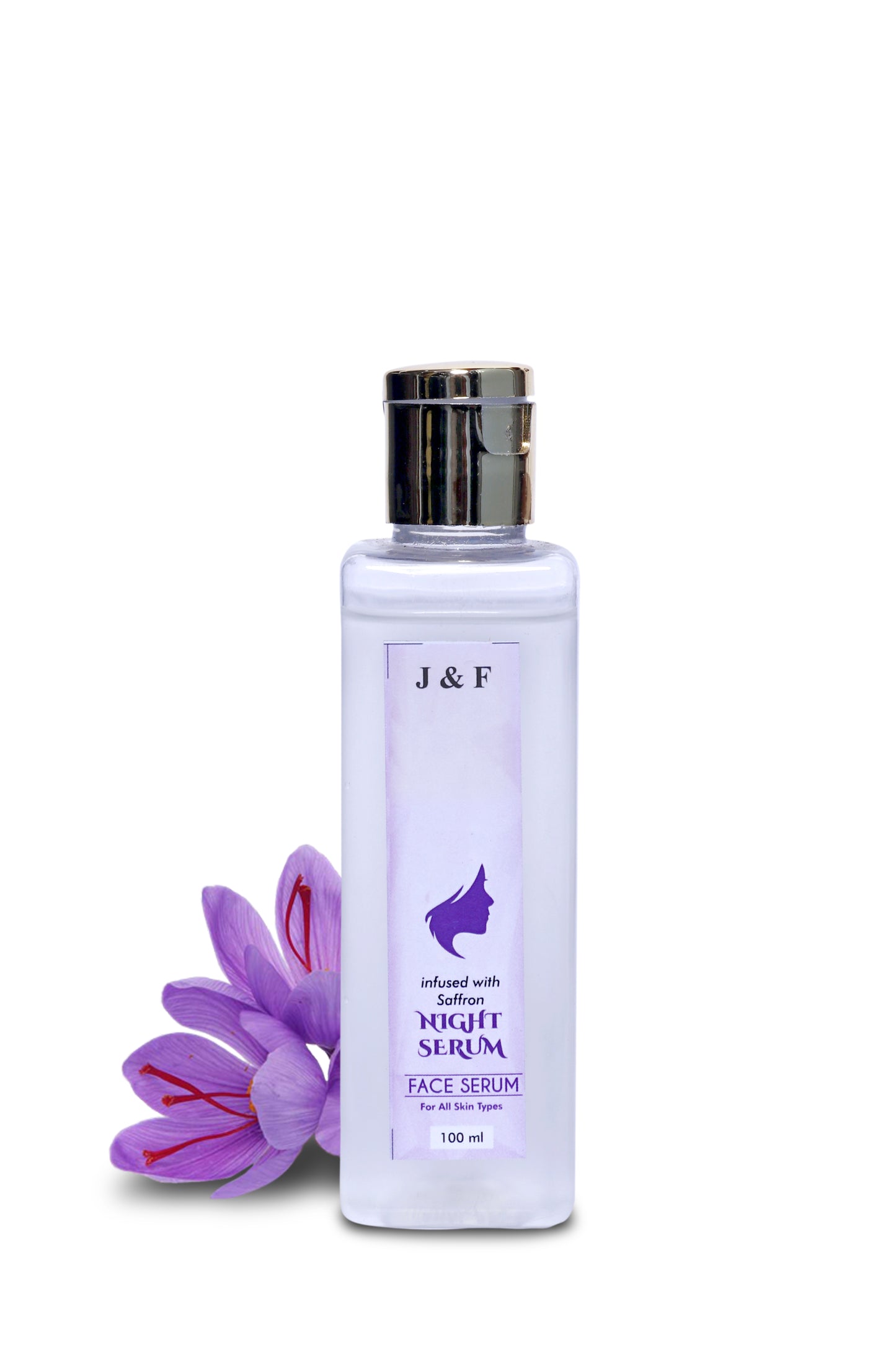 1. A bottle of face wash surrounded by purple flowers, promoting radiant skin with saffron extract for all skin types.
2. Face wash bottle adorned with purple flowers, designed to brighten skin and reduce dark spots with saffron extract.
3. A bottle of face wash with purple flowers, highlighting its benefits for youthful skin and overnight hydration with saffron.