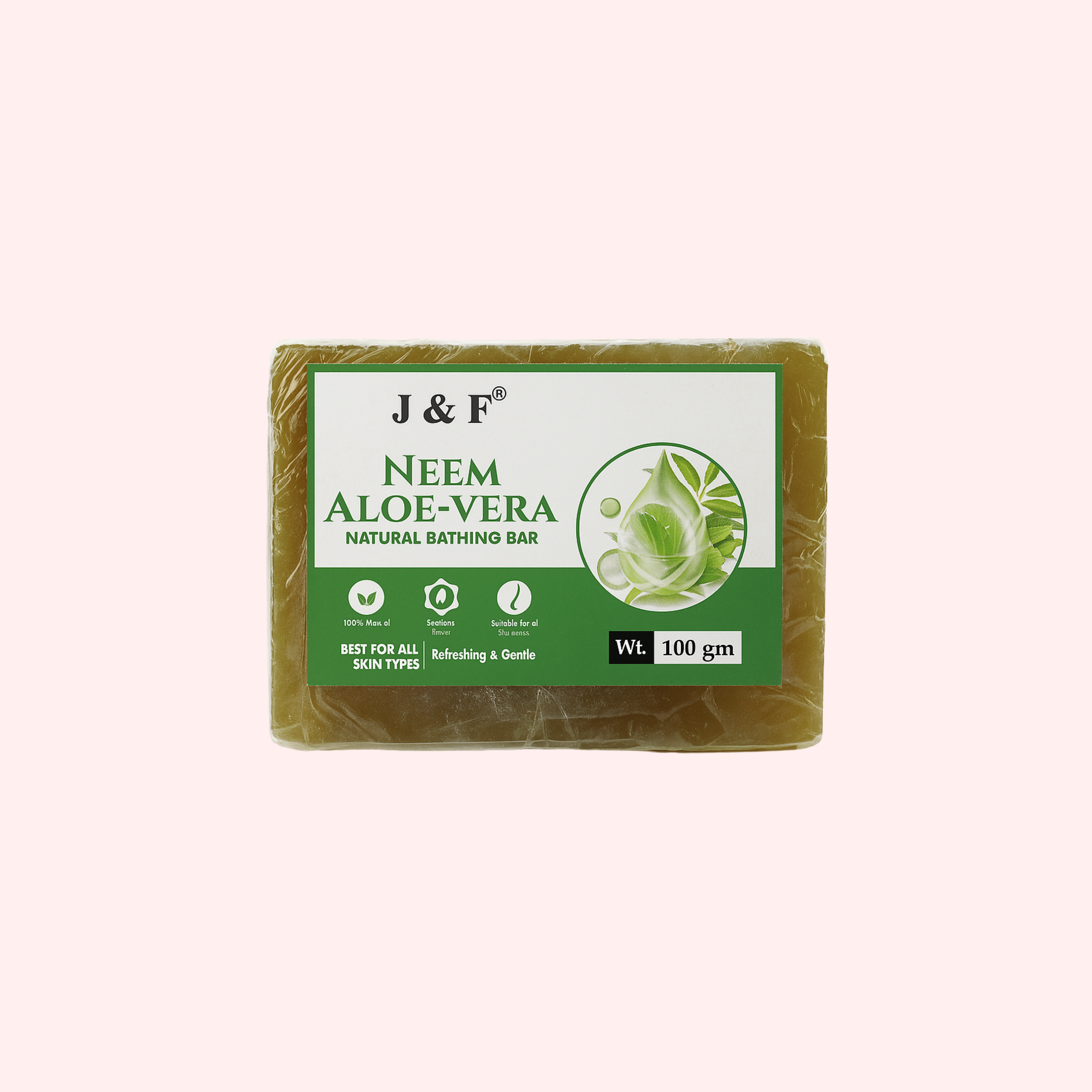 J & F Neem Aloe Vera Natural Bathing Bar