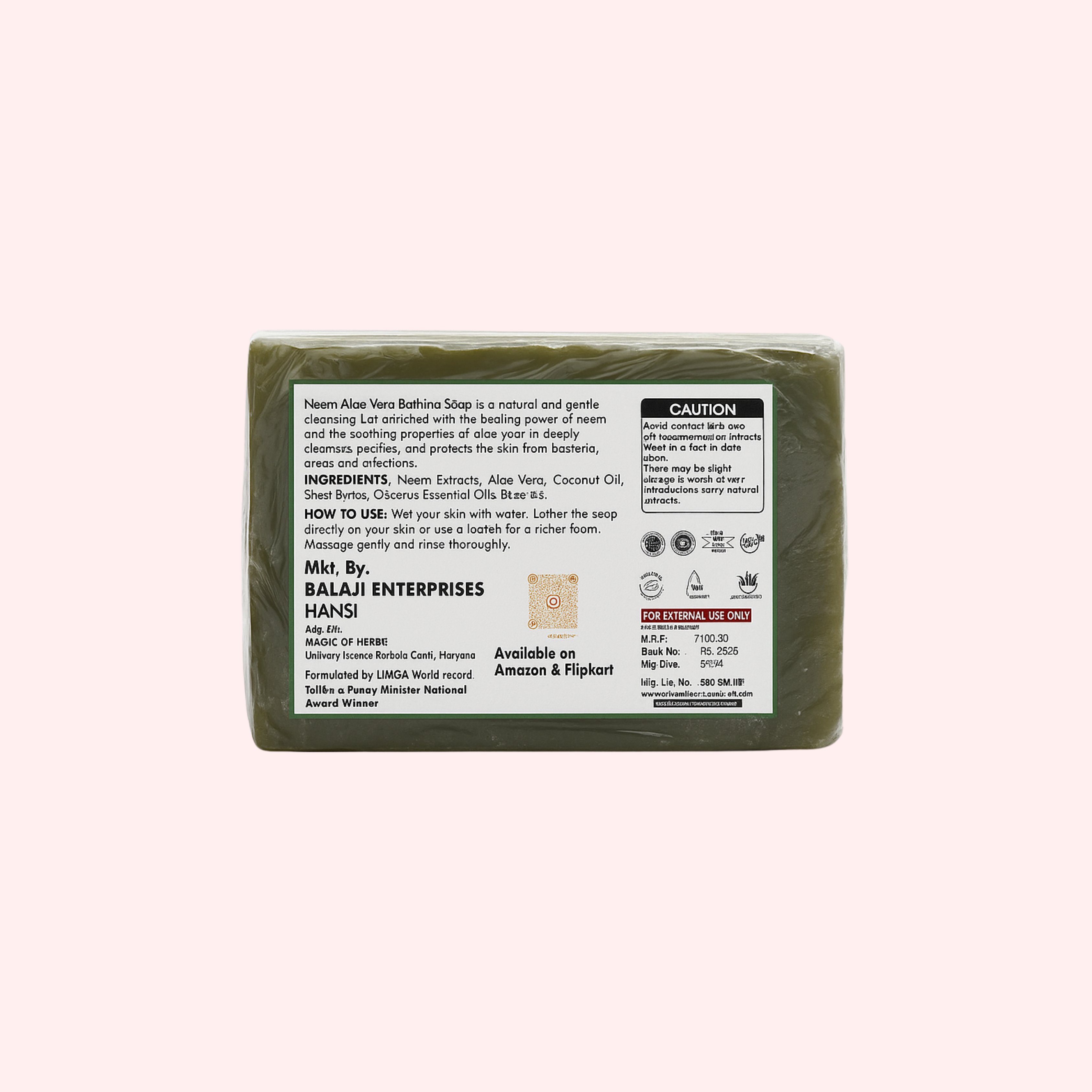 J & F Neem Aloe Vera Natural Bathing Bar