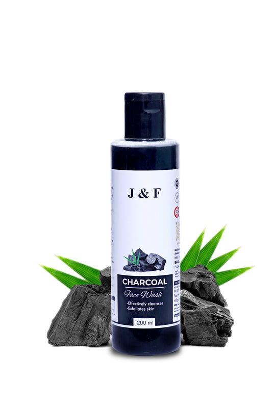 1. J & F Charcoal Facewash bottle, designed for deep cleansing, oil control, and acne defense, suitable for all skin types.

2. J & F Charcoal Facewash, a deep cleansing product in a sleek bottle, promotes clear skin and controls excess oil.

3. J & F Charcoal Facewash, featuring a modern bottle, offers deep pore cleansing and acne prevention for all skin types.